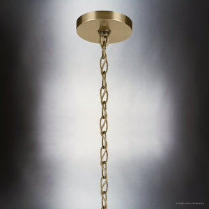 Urban Ambiance - Chandelier - UKC20058 Transitional Indoor Chandelier, 21.75''H x 32.25''W x 32.25''Dep, Natural Brass Finish, Marquess Collection - 