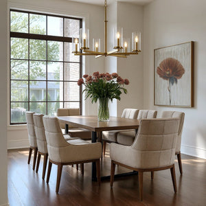 Urban Ambiance - Chandelier - UKC20058 Transitional Indoor Chandelier, 21.75''H x 32.25''W x 32.25''Dep, Natural Brass Finish, Marquess Collection - 