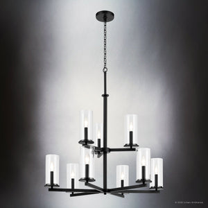 Urban Ambiance - Chandelier - UKC20059 Transitional Indoor Chandelier, 32.5''H x 32.25''W x 32.25''Dep, Black Finish, Marquess Collection - 