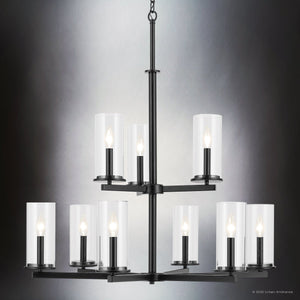 Urban Ambiance - Chandelier - UKC20059 Transitional Indoor Chandelier, 32.5''H x 32.25''W x 32.25''Dep, Black Finish, Marquess Collection - 