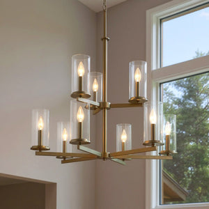 Urban Ambiance - Chandelier - UKC20060 Transitional Indoor Chandelier, 32.5''H x 32.25''W x 32.25''Dep, Brushed Nickel Finish, Marquess Collection - 