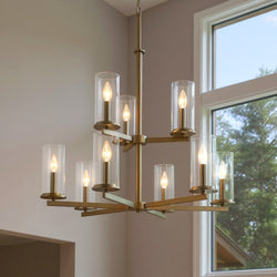 Urban Ambiance - Chandelier - UKC20060 Transitional Indoor Chandelier, 32.5''H x 32.25''W x 32.25''Dep, Brushed Nickel Finish, Marquess Collection -