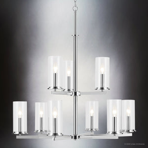 Urban Ambiance - Chandelier - UKC20061 Transitional Indoor Chandelier, 32.5''H x 32.25''W x 32.25''Dep, Chrome Finish, Marquess Collection - 