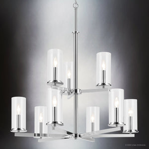 Urban Ambiance - Chandelier - UKC20061 Transitional Indoor Chandelier, 32.5''H x 32.25''W x 32.25''Dep, Chrome Finish, Marquess Collection - 