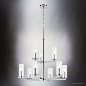 Urban Ambiance - Chandelier - UKC20061 Transitional Indoor Chandelier, 32.5''H x 32.25''W x 32.25''Dep, Chrome Finish, Marquess Collection - 