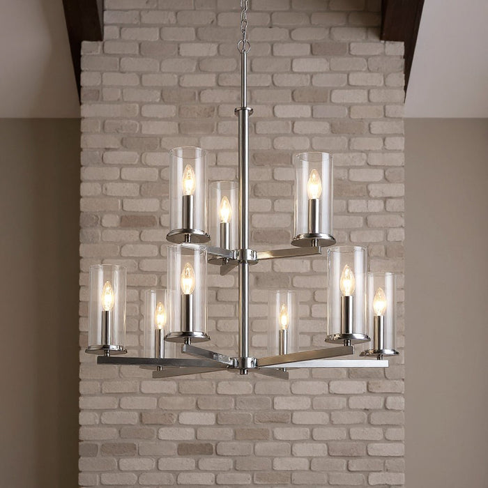 UKC20061 Transitional Indoor Chandelier, 32.5''H x 32.25''W x 32.25''Dep, Chrome Finish, Marquess Collection