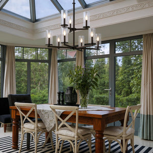 Urban Ambiance - Chandelier - UKC20062 Transitional Indoor Chandelier, 32.5''H x 32.25''W x 32.25''Dep, Olde Bronze Finish, Marquess Collection - 