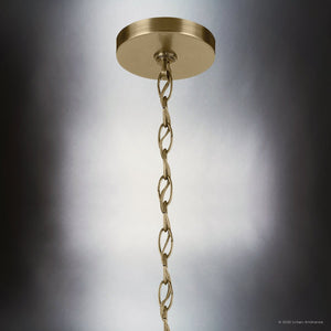 Urban Ambiance - Chandelier - UKC20063 Transitional Indoor Chandelier, 32.5''H x 32.25''W x 32.25''Dep, Natural Brass Finish, Marquess Collection - 