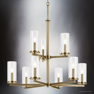 Urban Ambiance - Chandelier - UKC20063 Transitional Indoor Chandelier, 32.5''H x 32.25''W x 32.25''Dep, Natural Brass Finish, Marquess Collection - 