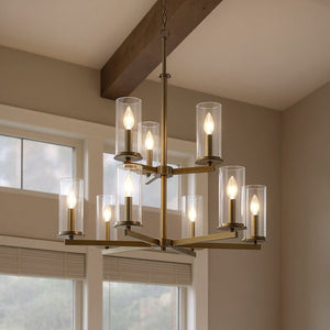 Urban Ambiance - Chandelier - UKC20063 Transitional Indoor Chandelier, 32.5''H x 32.25''W x 32.25''Dep, Natural Brass Finish, Marquess Collection - 