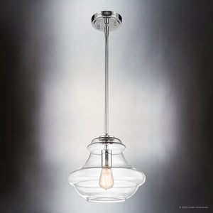 Urban Ambiance - Pendant - UKC20070 Casual Indoor Pendant, 10.25''H x 12''W x 12''Dep, Chrome Finish, Opalyn Collection - 