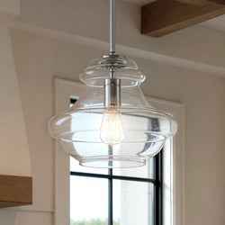 Urban Ambiance - Pendant - UKC20070 Casual Indoor Pendant, 10.25''H x 12''W x 12''Dep, Chrome Finish, Opalyn Collection - 