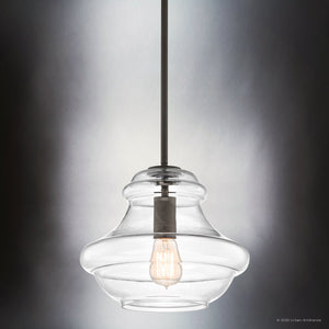Urban Ambiance - Pendant - UKC20071 Casual Indoor Pendant, 10.25''H x 12''W x 12''Dep, Olde Bronze Finish, Opalyn Collection - 