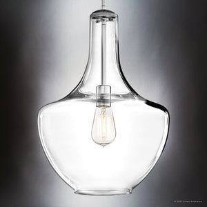 Urban Ambiance - Pendant - UKC20072 Casual Indoor Pendant, 19.75''H x 14''W x 14''Dep, Chrome Finish, Opalyn Collection - 