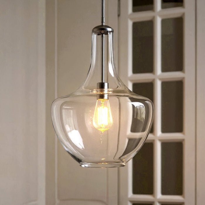 UKC20072 Casual Indoor Pendant, 19.75''H x 14''W x 14''Dep, Chrome Finish, Opalyn Collection