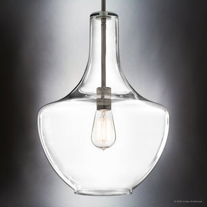 Urban Ambiance - Pendant - UKC20074 Casual Indoor Pendant, 19.75''H x 14''W x 14''Dep, Olde Bronze Finish, Opalyn Collection - 