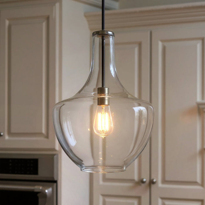 UKC20074 Casual Indoor Pendant, 19.75''H x 14''W x 14''Dep, Olde Bronze Finish, Opalyn Collection