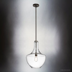 Urban Ambiance - Pendant - UKC20075 Casual Indoor Pendant, 19.75''H x 14''W x 14''Dep, Olde Bronze Finish, Opalyn Collection - 