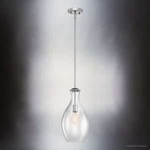 Urban Ambiance - Pendant - UKC20076 Casual Indoor Pendant, 17.75''H x 9''W x 9''Dep, Chrome Finish, Opalyn Collection - 