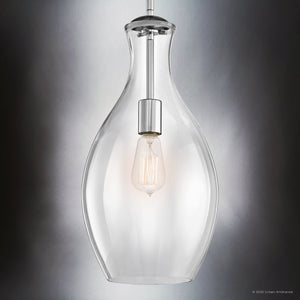 Urban Ambiance - Pendant - UKC20076 Casual Indoor Pendant, 17.75''H x 9''W x 9''Dep, Chrome Finish, Opalyn Collection - 