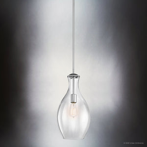 Urban Ambiance - Pendant - UKC20076 Casual Indoor Pendant, 17.75''H x 9''W x 9''Dep, Chrome Finish, Opalyn Collection - 