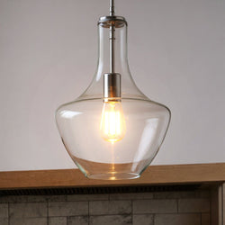 Urban Ambiance - Pendant - UKC20078 Casual Indoor Pendant, 15.25''H x 10.5''W x 10.5''Dep, Chrome Finish, Opalyn Collection - 