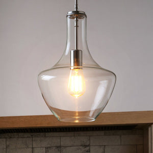 Urban Ambiance - Pendant - UKC20078 Casual Indoor Pendant, 15.25''H x 10.5''W x 10.5''Dep, Chrome Finish, Opalyn Collection -