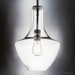 Urban Ambiance - Pendant - UKC20080 Casual Indoor Pendant, 15.25''H x 10.5''W x 10.5''Dep, Olde Bronze Finish, Opalyn Collection - 