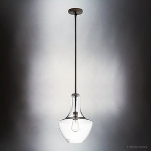 Urban Ambiance - Pendant - UKC20080 Casual Indoor Pendant, 15.25''H x 10.5''W x 10.5''Dep, Olde Bronze Finish, Opalyn Collection - 