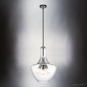 Urban Ambiance - Pendant - UKC20082 Casual Indoor Pendant, 22.5''H x 16''W x 16''Dep, Olde Bronze Finish, Opalyn Collection - 