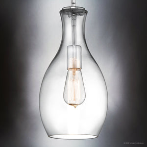 Urban Ambiance - Pendant - UKC20084 Casual Indoor Pendant, 13.75''H x 7''W x 7''Dep, Chrome Finish, Opalyn Collection - 