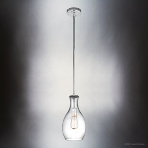 Urban Ambiance - Pendant - UKC20084 Casual Indoor Pendant, 13.75''H x 7''W x 7''Dep, Chrome Finish, Opalyn Collection - 