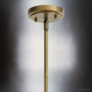 Urban Ambiance - Pendant - UKC20088 Casual Indoor Pendant, 17.75''H x 9''W x 9''Dep, Natural Brass Finish, Opalyn Collection - 