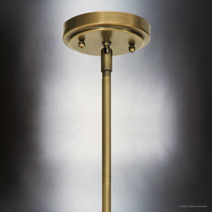 Urban Ambiance - Pendant - UKC20089 Casual Indoor Pendant, 15.25''H x 10.5''W x 10.5''Dep, Natural Brass Finish, Opalyn Collection - 