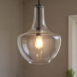 Urban Ambiance - Pendant - UKC20091 Casual Indoor Pendant, 19.75''H x 14''W x 14''Dep, Black Finish, Opalyn Collection - 