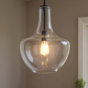 Urban Ambiance - Pendant - UKC20091 Casual Indoor Pendant, 19.75''H x 14''W x 14''Dep, Black Finish, Opalyn Collection - 