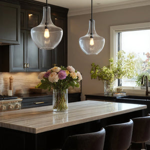 Urban Ambiance - Pendant - UKC20091 Casual Indoor Pendant, 19.75''H x 14''W x 14''Dep, Black Finish, Opalyn Collection - 