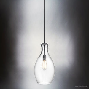 Urban Ambiance - Pendant - UKC20092 Casual Indoor Pendant, 17.75''H x 9''W x 9''Dep, Black Finish, Opalyn Collection - 