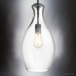 Urban Ambiance - Pendant - UKC20092 Casual Indoor Pendant, 17.75''H x 9''W x 9''Dep, Black Finish, Opalyn Collection - 