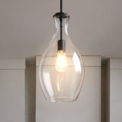 Urban Ambiance - Pendant - UKC20092 Casual Indoor Pendant, 17.75''H x 9''W x 9''Dep, Black Finish, Opalyn Collection - 