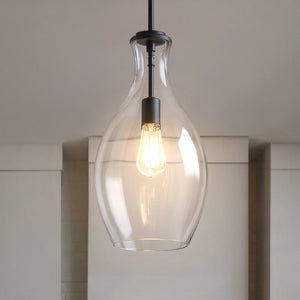 Urban Ambiance - Pendant - UKC20092 Casual Indoor Pendant, 17.75''H x 9''W x 9''Dep, Black Finish, Opalyn Collection - 