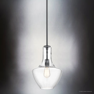 Urban Ambiance - Pendant - UKC20093 Casual Indoor Pendant, 15.25''H x 10.5''W x 10.5''Dep, Black Finish, Opalyn Collection - 