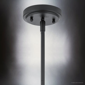 Urban Ambiance - Pendant - UKC20094 Casual Indoor Pendant, 13.75''H x 7''W x 7''Dep, Black Finish, Opalyn Collection - 