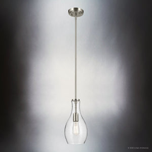 Urban Ambiance - Pendant - UKC20096 Casual Indoor Pendant, 13.75''H x 7''W x 7''Dep, Brushed Nickel Finish, Opalyn Collection - 