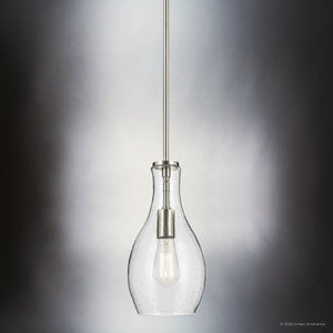 Urban Ambiance - Pendant - UKC20096 Casual Indoor Pendant, 13.75''H x 7''W x 7''Dep, Brushed Nickel Finish, Opalyn Collection - 
