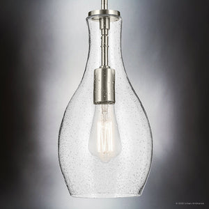 Urban Ambiance - Pendant - UKC20096 Casual Indoor Pendant, 13.75''H x 7''W x 7''Dep, Brushed Nickel Finish, Opalyn Collection - 