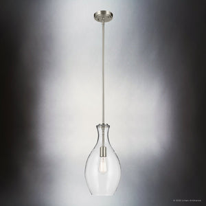 Urban Ambiance - Pendant - UKC20097 Casual Indoor Pendant, 17.75''H x 9''W x 9''Dep, Brushed Nickel Finish, Opalyn Collection - 