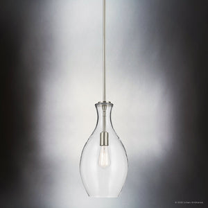 Urban Ambiance - Pendant - UKC20097 Casual Indoor Pendant, 17.75''H x 9''W x 9''Dep, Brushed Nickel Finish, Opalyn Collection - 