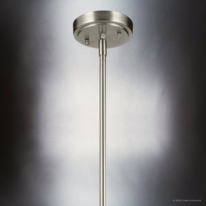 Urban Ambiance - Pendant - UKC20098 Casual Indoor Pendant, 17.75''H x 9''W x 9''Dep, Brushed Nickel Finish, Opalyn Collection - 
