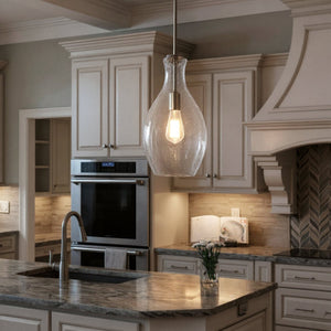 Urban Ambiance - Pendant - UKC20098 Casual Indoor Pendant, 17.75''H x 9''W x 9''Dep, Brushed Nickel Finish, Opalyn Collection - 